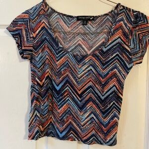 Living Doll Multicolor Chevron Women's Top